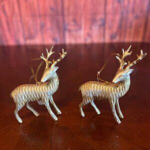 Gold Reindeer Christmas Ornaments Set Of 2 By Dekorasyon Gift resin deer stag
